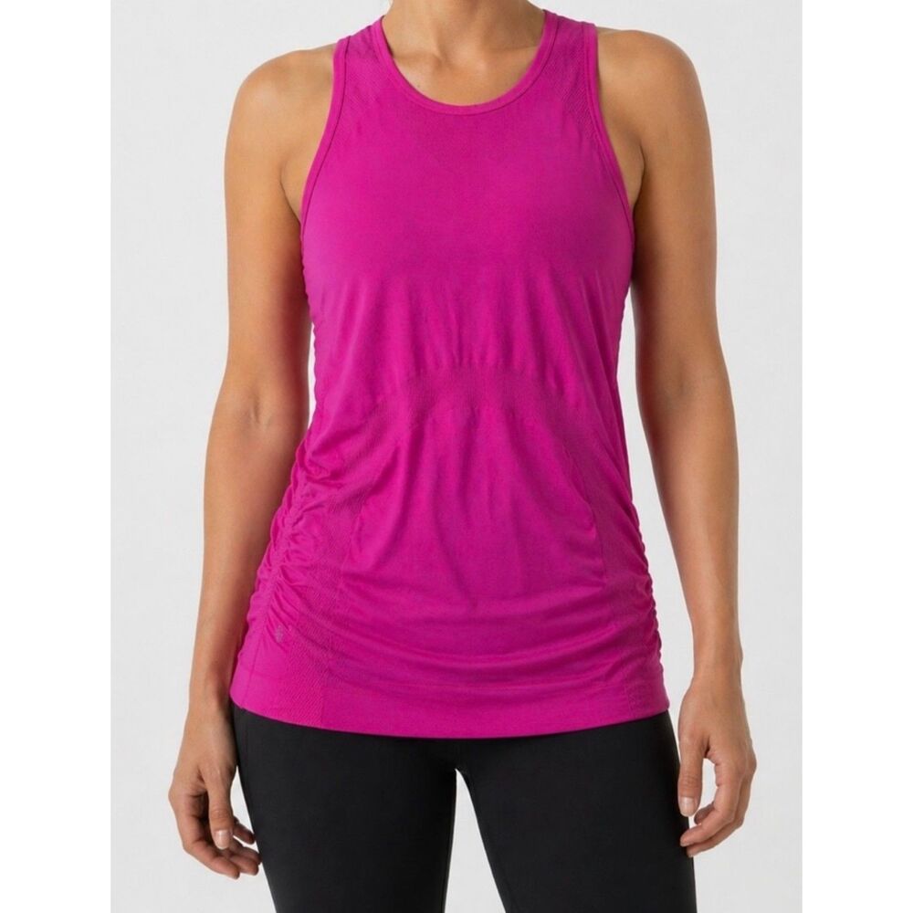 Athleta Womens Pink Seamless Tank Top Workout Yoga Athletic Fitted Size Small